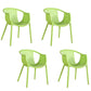 Contemporary Style Stackable Chair Dining Plastic Arm Chair for Kitchen Green 4 Piece Set Clearhalo 'Dining Chairs' 'Dining Tables & Seating' 'dining_chair' 'furn' 'furn_dining_chair' 'Furniture' 'furniture_dining_chair' 'Kitchen & Dining Furniture' 4732376