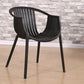 Contemporary Style Stackable Chair Dining Plastic Arm Chair for Kitchen Black 1 Piece Clearhalo 'Dining Chairs' 'Dining Tables & Seating' 'dining_chair' 'furn' 'furn_dining_chair' 'Furniture' 'furniture_dining_chair' 'Kitchen & Dining Furniture' 4732377