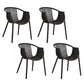 Contemporary Style Stackable Chair Dining Plastic Arm Chair for Kitchen Black 4 Piece Set Clearhalo 'Dining Chairs' 'Dining Tables & Seating' 'dining_chair' 'furn' 'furn_dining_chair' 'Furniture' 'furniture_dining_chair' 'Kitchen & Dining Furniture' 4732381