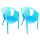 Contemporary Style Stackable Chair Dining Plastic Arm Chair for Kitchen Blue 2 Piece Set Clearhalo 'Dining Chairs' 'Dining Tables & Seating' 'dining_chair' 'furn' 'furn_dining_chair' 'Furniture' 'furniture_dining_chair' 'Kitchen & Dining Furniture' 4732383