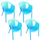 Contemporary Style Stackable Chair Dining Plastic Arm Chair for Kitchen Blue 4 Piece Set Clearhalo 'Dining Chairs' 'Dining Tables & Seating' 'dining_chair' 'furn' 'furn_dining_chair' 'Furniture' 'furniture_dining_chair' 'Kitchen & Dining Furniture' 4732384