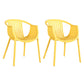 Contemporary Style Stackable Chair Dining Plastic Arm Chair for Kitchen Yellow 2 Piece Set Clearhalo 'Dining Chairs' 'Dining Tables & Seating' 'dining_chair' 'furn' 'furn_dining_chair' 'Furniture' 'furniture_dining_chair' 'Kitchen & Dining Furniture' 4732389