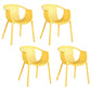 Contemporary Style Stackable Chair Dining Plastic Arm Chair for Kitchen Yellow 4 Piece Set Clearhalo 'Dining Chairs' 'Dining Tables & Seating' 'dining_chair' 'furn' 'furn_dining_chair' 'Furniture' 'furniture_dining_chair' 'Kitchen & Dining Furniture' 4732390