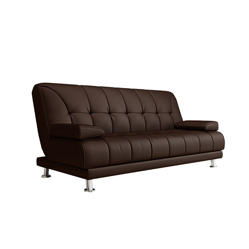 Faux Leather Pillow Top Arm Loveseat with Foldable and Wear-resisting for Living Room Clearhalo 'furn' 'furn_sofas' 'Furniture' 'furniture_sofas' 'kitchen' 'kitchen_sofas' 'Living Room Furniture' 'Sofa' 'sofas' 4740264