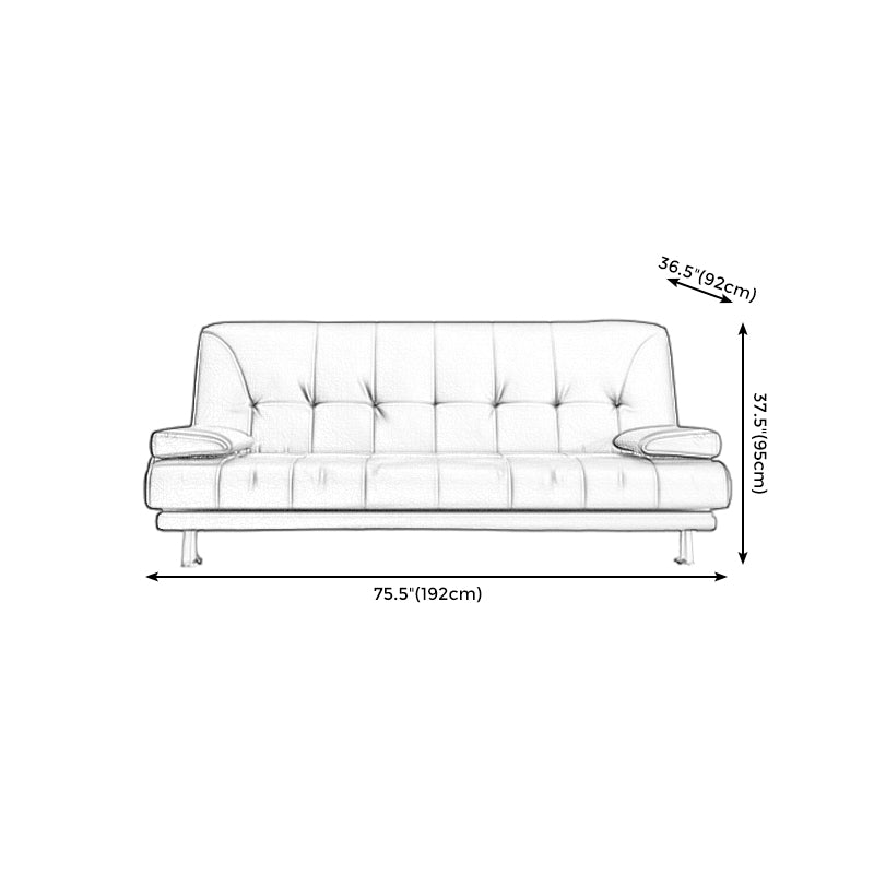 Faux Leather Pillow Top Arm Loveseat with Foldable and Wear-resisting for Living Room Clearhalo 'furn' 'furn_sofas' 'Furniture' 'furniture_sofas' 'kitchen' 'kitchen_sofas' 'Living Room Furniture' 'Sofa' 'sofas' 4740275
