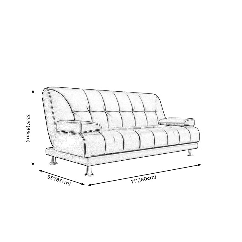 Faux Leather Pillow Top Arm Loveseat with Foldable and Wear-resisting for Living Room Clearhalo 'furn' 'furn_sofas' 'Furniture' 'furniture_sofas' 'kitchen' 'kitchen_sofas' 'Living Room Furniture' 'Sofa' 'sofas' 4740276