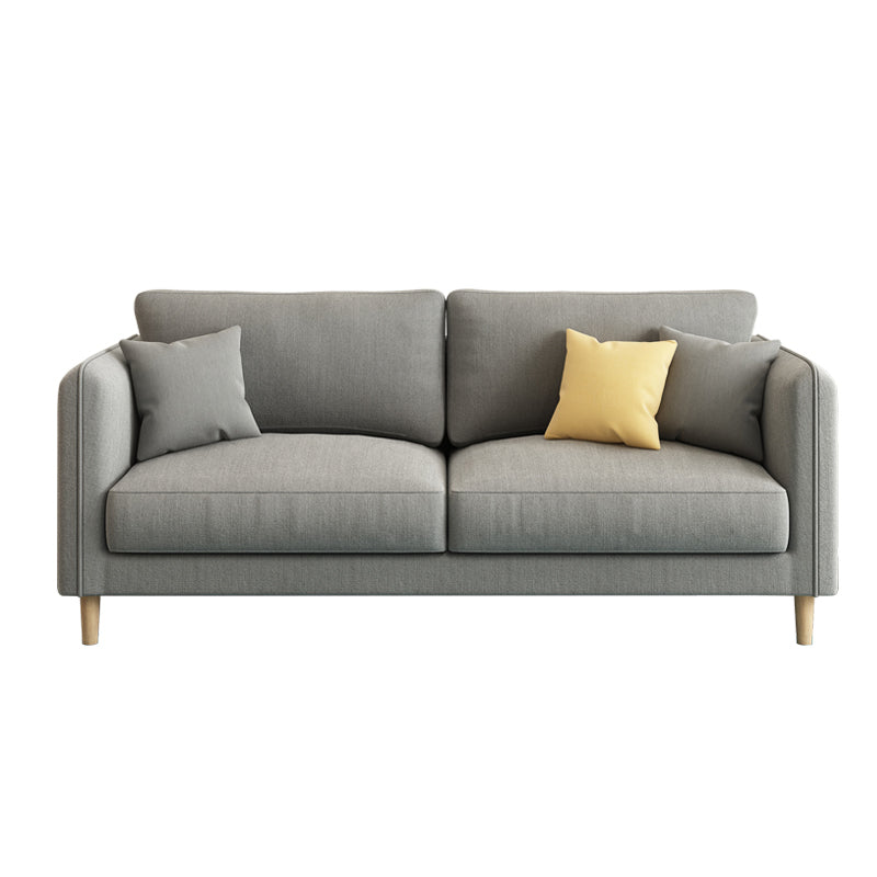 Scandinavian Loose Back Sofa 3-Seat Slipcovered Linen Square Arm Sofa Clearhalo 'furn' 'furn_sofas' 'Furniture' 'furniture_sofas' 'kitchen' 'kitchen_sofas' 'Living Room Furniture' 'Sofa' 'sofas' 4740285
