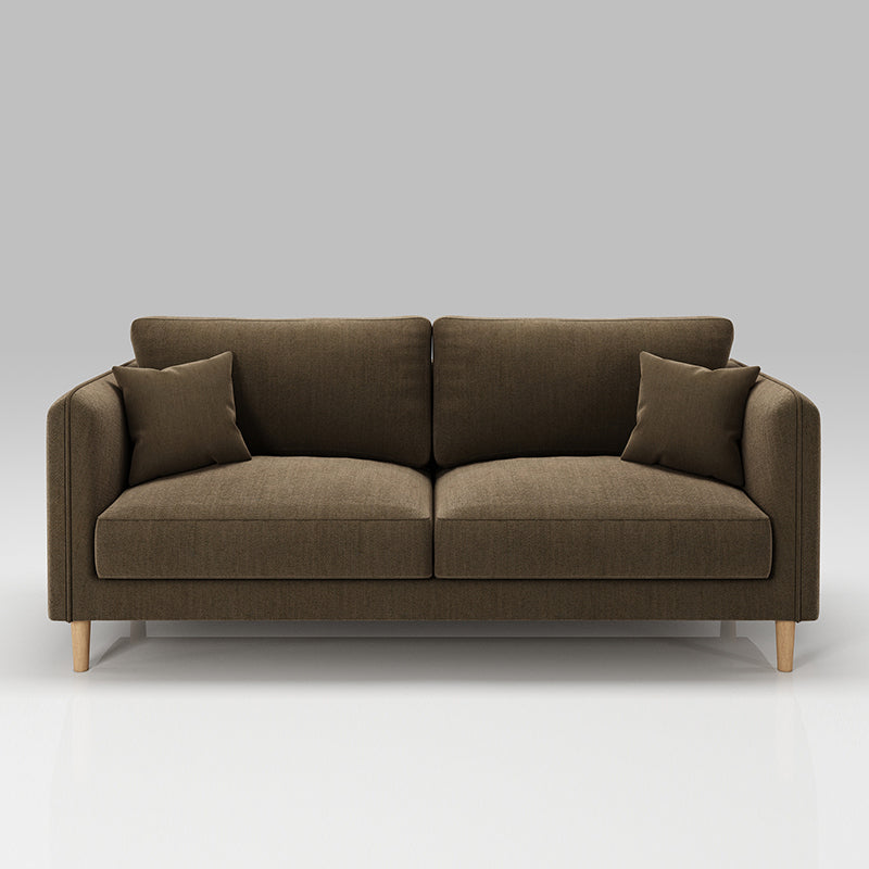 Scandinavian Loose Back Sofa 3-Seat Slipcovered Linen Square Arm Sofa Coffee Clearhalo 'furn' 'furn_sofas' 'Furniture' 'furniture_sofas' 'kitchen' 'kitchen_sofas' 'Living Room Furniture' 'Sofa' 'sofas' 4740289