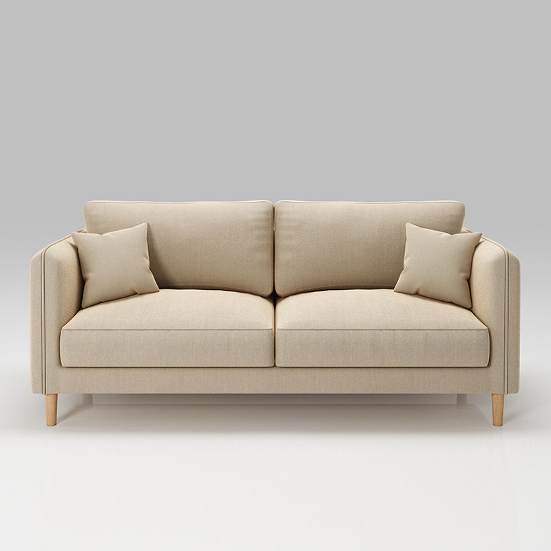 Scandinavian Loose Back Sofa 3-Seat Slipcovered Linen Square Arm Sofa Off-White Clearhalo 'furn' 'furn_sofas' 'Furniture' 'furniture_sofas' 'kitchen' 'kitchen_sofas' 'Living Room Furniture' 'Sofa' 'sofas' 4740296
