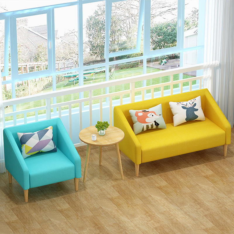 Contemporary Faux Leather Cotton Blend Sofa with Wooden Based Clearhalo 'Furniture' 'furniture_sofas' 'kitchen' 'kitchen_sofas' 'Living Room Furniture' 'Sofa' 'sofas' 4740317