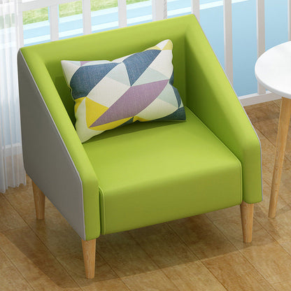 Contemporary Faux Leather Cotton Blend Sofa with Wooden Based Green 31''H x 24''L x 24''W Faux Leather Clearhalo 'Furniture' 'furniture_sofas' 'kitchen' 'kitchen_sofas' 'Living Room Furniture' 'Sofa' 'sofas' 4740324