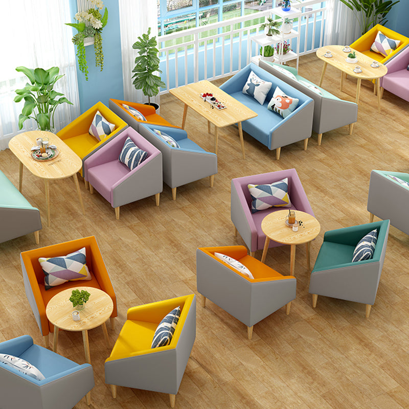 Contemporary Faux Leather Cotton Blend Sofa with Wooden Based Clearhalo 'Furniture' 'furniture_sofas' 'kitchen' 'kitchen_sofas' 'Living Room Furniture' 'Sofa' 'sofas' 4740326