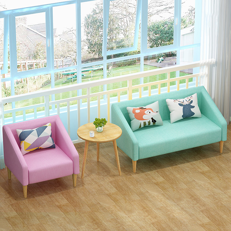 Contemporary Faux Leather Cotton Blend Sofa with Wooden Based Clearhalo 'Furniture' 'furniture_sofas' 'kitchen' 'kitchen_sofas' 'Living Room Furniture' 'Sofa' 'sofas' 4740337