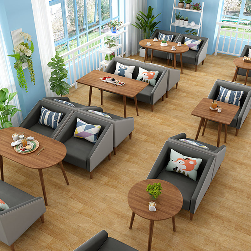 Contemporary Faux Leather Cotton Blend Sofa with Wooden Based Clearhalo 'Furniture' 'furniture_sofas' 'kitchen' 'kitchen_sofas' 'Living Room Furniture' 'Sofa' 'sofas' 4740339