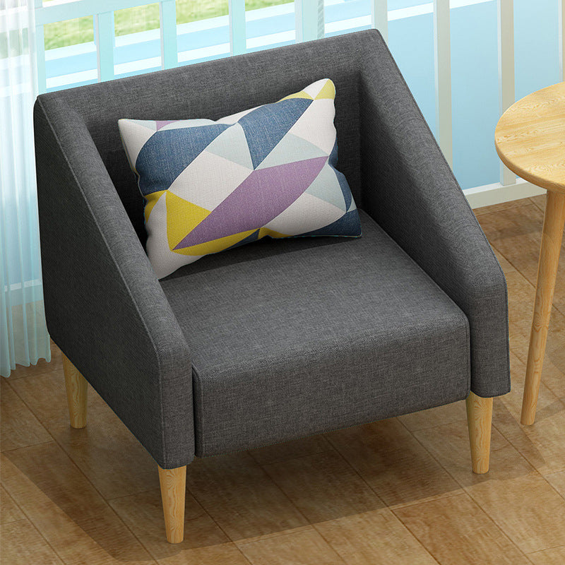 Contemporary Faux Leather Cotton Blend Sofa with Wooden Based Grey 31''H x 24''L x 24''W Cotton Blend Clearhalo 'Furniture' 'furniture_sofas' 'kitchen' 'kitchen_sofas' 'Living Room Furniture' 'Sofa' 'sofas' 4740340