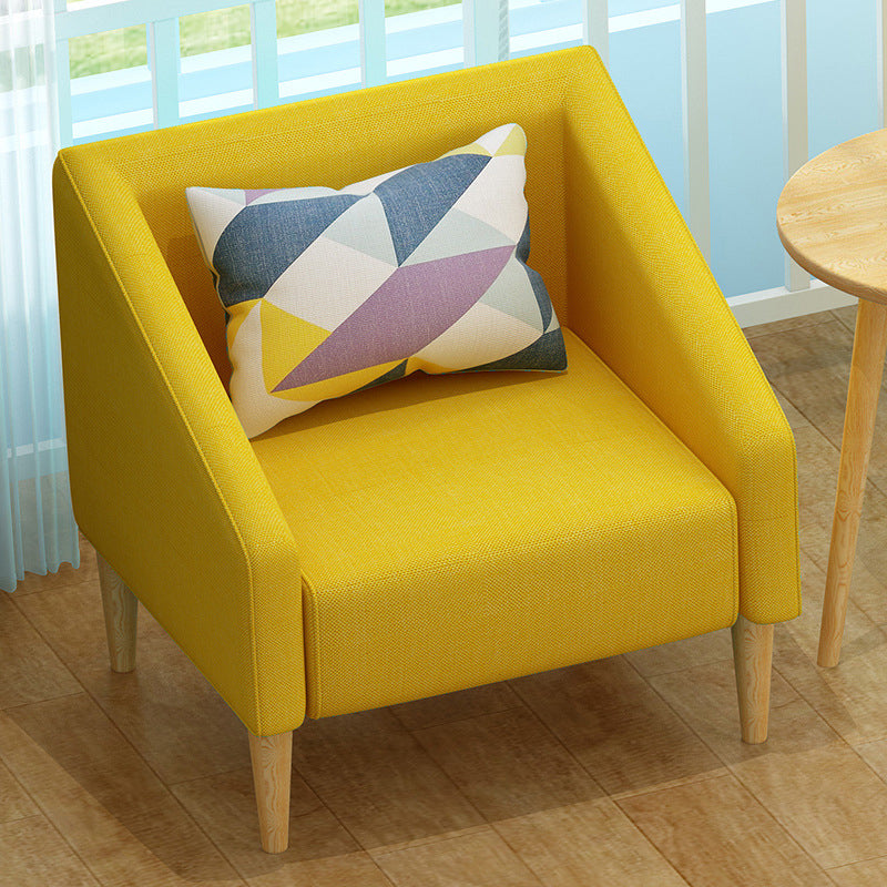 Contemporary Faux Leather Cotton Blend Sofa with Wooden Based Yellow 31''H x 24''L x 24''W Cotton Blend Clearhalo 'Furniture' 'furniture_sofas' 'kitchen' 'kitchen_sofas' 'Living Room Furniture' 'Sofa' 'sofas' 4740348