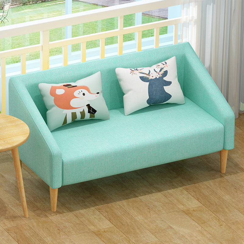 Contemporary Faux Leather Cotton Blend Sofa with Wooden Based Green 31''H x 47''L x 24''W Cotton Blend Clearhalo 'Furniture' 'furniture_sofas' 'kitchen' 'kitchen_sofas' 'Living Room Furniture' 'Sofa' 'sofas' 4740353