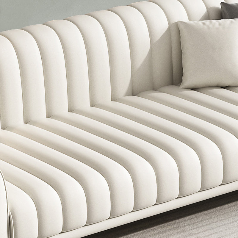 32.67"H Square Arm Water Resistant Solid Color Faux Leather Sofa with Sewn Pillow Back Clearhalo 'furn' 'furn_sofas' 'Furniture' 'furniture_sofas' 'kitchen' 'kitchen_sofas' 'Living Room Furniture' 'Sofa' 'sofas' 4740366