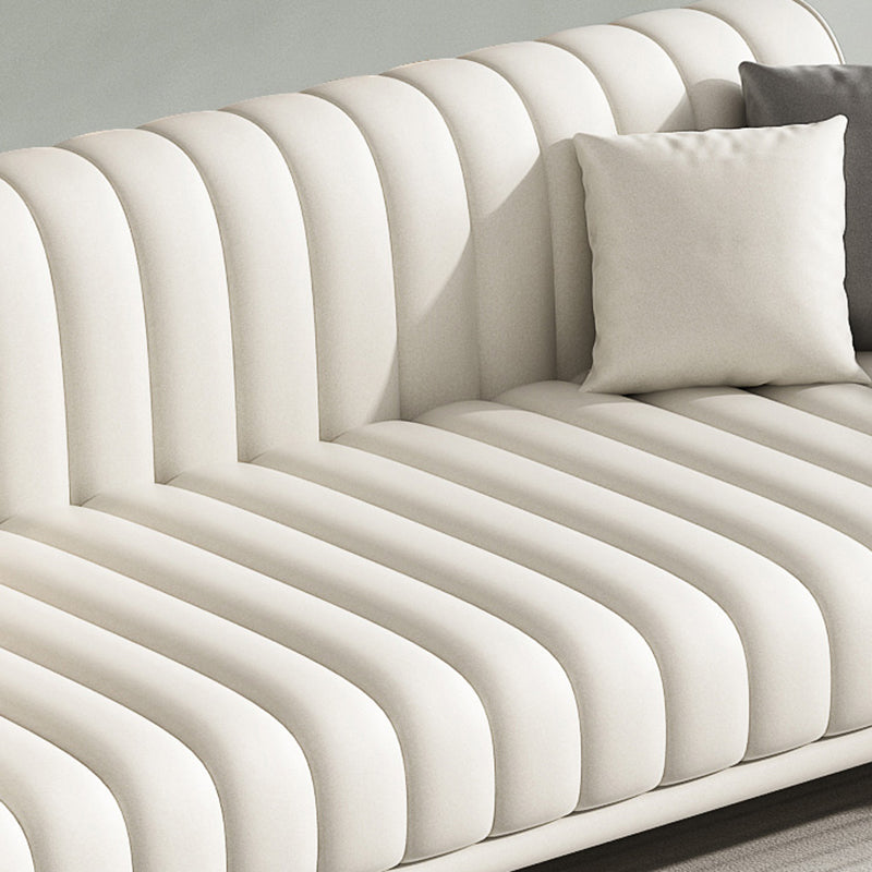 32.67"H Square Arm Water Resistant Solid Color Faux Leather Sofa with Sewn Pillow Back Clearhalo 'furn' 'furn_sofas' 'Furniture' 'furniture_sofas' 'kitchen' 'kitchen_sofas' 'Living Room Furniture' 'Sofa' 'sofas' 4740367