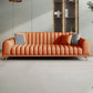 32.67"H Square Arm Water Resistant Solid Color Faux Leather Sofa with Sewn Pillow Back Orange Clearhalo 'furn' 'furn_sofas' 'Furniture' 'furniture_sofas' 'kitchen' 'kitchen_sofas' 'Living Room Furniture' 'Sofa' 'sofas' 4740369