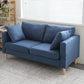 Loose Back Square Arm Sofa Nordic 24.4" D Slipcovered Loveseat Dark Blue Clearhalo 'furn' 'furn_sofas' 'Furniture' 'furniture_sofas' 'kitchen' 'kitchen_sofas' 'Living Room Furniture' 'Sofa' 'sofas' 4740384