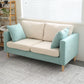 Loose Back Square Arm Sofa Nordic 24.4" D Slipcovered Loveseat White Green Clearhalo 'furn' 'furn_sofas' 'Furniture' 'furniture_sofas' 'kitchen' 'kitchen_sofas' 'Living Room Furniture' 'Sofa' 'sofas' 4740394
