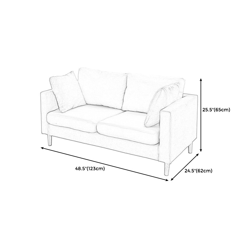 Loose Back Square Arm Sofa Nordic 24.4" D Slipcovered Loveseat Clearhalo 'furn' 'furn_sofas' 'Furniture' 'furniture_sofas' 'kitchen' 'kitchen_sofas' 'Living Room Furniture' 'Sofa' 'sofas' 4740396