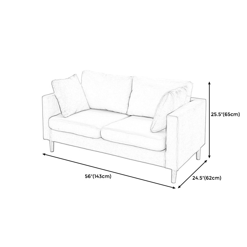 Loose Back Square Arm Sofa Nordic 24.4" D Slipcovered Loveseat Clearhalo 'furn' 'furn_sofas' 'Furniture' 'furniture_sofas' 'kitchen' 'kitchen_sofas' 'Living Room Furniture' 'Sofa' 'sofas' 4740397