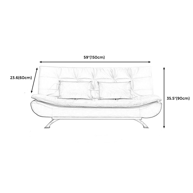 Armless Settee with Faux Leather 21.65" W Convertible Sleeper Sofa for Living Room Clearhalo 'furn' 'furn_sofas' 'Furniture' 'furniture_sofas' 'kitchen' 'kitchen_sofas' 'Living Room Furniture' 'Sofa' 'sofas' 4740414