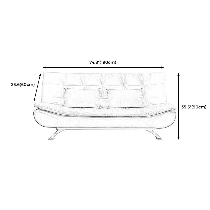 Armless Settee with Faux Leather 21.65" W Convertible Sleeper Sofa for Living Room Clearhalo 'furn' 'furn_sofas' 'Furniture' 'furniture_sofas' 'kitchen' 'kitchen_sofas' 'Living Room Furniture' 'Sofa' 'sofas' 4740415
