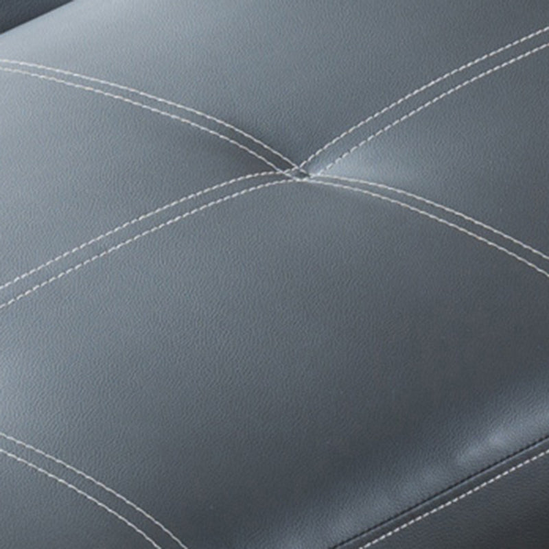 Modern Biscuit Back Faux Leather Sofa with Foldable and Wear-resisting Clearhalo 'furn' 'furn_sofas' 'Furniture' 'furniture_sofas' 'kitchen' 'kitchen_sofas' 'Living Room Furniture' 'Sofa' 'sofas' 4740425