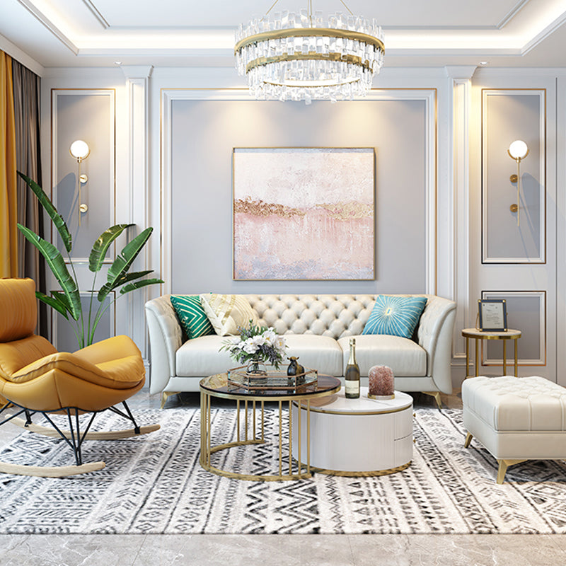 Modern Style Evagged Armrest Latex/sponge Padded Tufted Back Base Sofa Clearhalo 'furn' 'furn_sofas' 'Furniture' 'furniture_sofas' 'kitchen' 'kitchen_sofas' 'Living Room Furniture' 'Sofa' 'sofas' 4740443