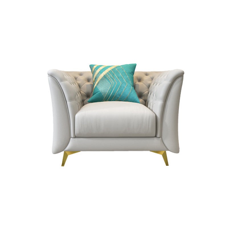 Modern Style Evagged Armrest Latex/sponge Padded Tufted Back Base Sofa 43.5"L x 35.5"W x 29.5"H Clearhalo 'furn' 'furn_sofas' 'Furniture' 'furniture_sofas' 'kitchen' 'kitchen_sofas' 'Living Room Furniture' 'Sofa' 'sofas' 4740446