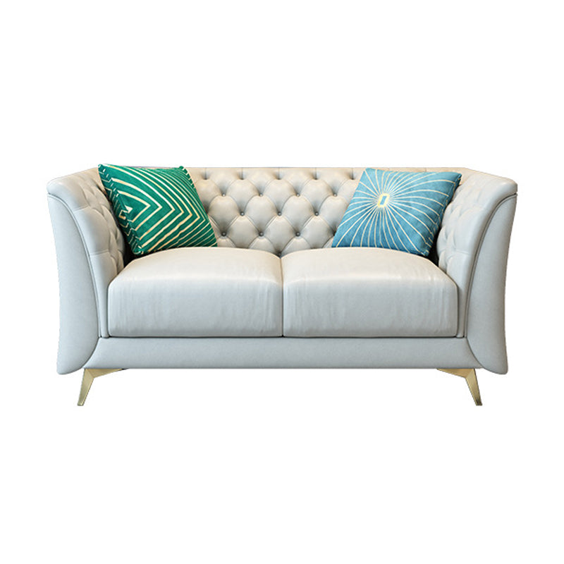 Modern Style Evagged Armrest Latex/sponge Padded Tufted Back Base Sofa 65"L x 35.4"W x 29.5"H Clearhalo 'furn' 'furn_sofas' 'Furniture' 'furniture_sofas' 'kitchen' 'kitchen_sofas' 'Living Room Furniture' 'Sofa' 'sofas' 4740447