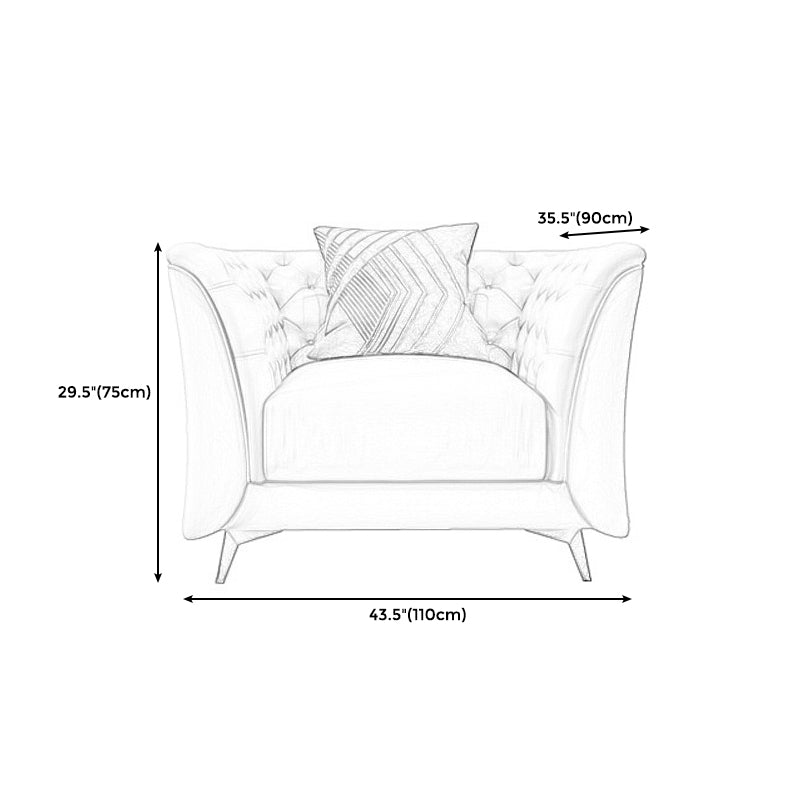 Modern Style Evagged Armrest Latex/sponge Padded Tufted Back Base Sofa Clearhalo 'furn' 'furn_sofas' 'Furniture' 'furniture_sofas' 'kitchen' 'kitchen_sofas' 'Living Room Furniture' 'Sofa' 'sofas' 4740453