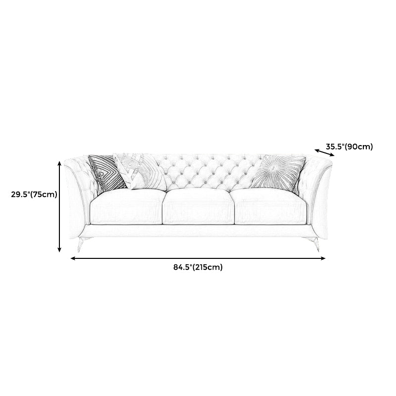 Modern Style Evagged Armrest Latex/sponge Padded Tufted Back Base Sofa Clearhalo 'furn' 'furn_sofas' 'Furniture' 'furniture_sofas' 'kitchen' 'kitchen_sofas' 'Living Room Furniture' 'Sofa' 'sofas' 4740455