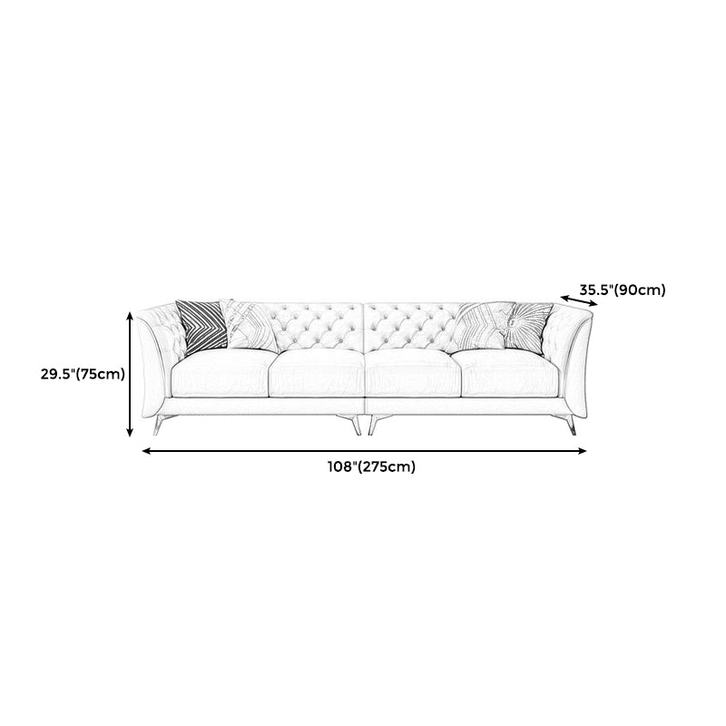 Modern Style Evagged Armrest Latex/sponge Padded Tufted Back Base Sofa Clearhalo 'furn' 'furn_sofas' 'Furniture' 'furniture_sofas' 'kitchen' 'kitchen_sofas' 'Living Room Furniture' 'Sofa' 'sofas' 4740456
