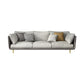 Imitation Leather Sofa with Pillow Back Square Armrest Latex Seat Filled with Wood Gray-White 34''H x 90.5''L x 33''W Clearhalo 'Furniture' 'furniture_sofas' 'kitchen' 'kitchen_sofas' 'Living Room Furniture' 'Sofa' 'sofas' 4740476