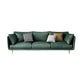 Imitation Leather Sofa with Pillow Back Square Armrest Latex Seat Filled with Wood Green Clearhalo 'Furniture' 'furniture_sofas' 'kitchen' 'kitchen_sofas' 'Living Room Furniture' 'Sofa' 'sofas' 4740477