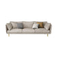 Imitation Leather Sofa with Pillow Back Square Armrest Latex Seat Filled with Wood Off-White Clearhalo 'Furniture' 'furniture_sofas' 'kitchen' 'kitchen_sofas' 'Living Room Furniture' 'Sofa' 'sofas' 4740478