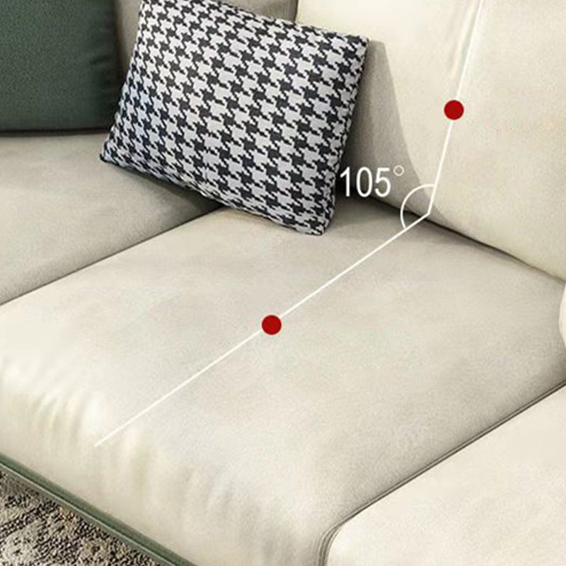 Imitation Leather Sofa with Pillow Back Square Armrest Latex Seat Filled with Wood Clearhalo 'Furniture' 'furniture_sofas' 'kitchen' 'kitchen_sofas' 'Living Room Furniture' 'Sofa' 'sofas' 4740482