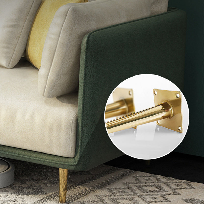 Imitation Leather Sofa with Pillow Back Square Armrest Latex Seat Filled with Wood Clearhalo 'Furniture' 'furniture_sofas' 'kitchen' 'kitchen_sofas' 'Living Room Furniture' 'Sofa' 'sofas' 4740483