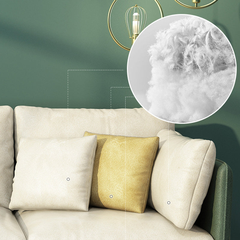 Imitation Leather Sofa with Pillow Back Square Armrest Latex Seat Filled with Wood Clearhalo 'Furniture' 'furniture_sofas' 'kitchen' 'kitchen_sofas' 'Living Room Furniture' 'Sofa' 'sofas' 4740484