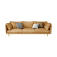 Imitation Leather Sofa with Pillow Back Square Armrest Latex Seat Filled with Wood Brown Clearhalo 'Furniture' 'furniture_sofas' 'kitchen' 'kitchen_sofas' 'Living Room Furniture' 'Sofa' 'sofas' 4740485