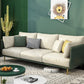 Imitation Leather Sofa with Pillow Back Square Armrest Latex Seat Filled with Wood Green-White Clearhalo 'Furniture' 'furniture_sofas' 'kitchen' 'kitchen_sofas' 'Living Room Furniture' 'Sofa' 'sofas' 4740488