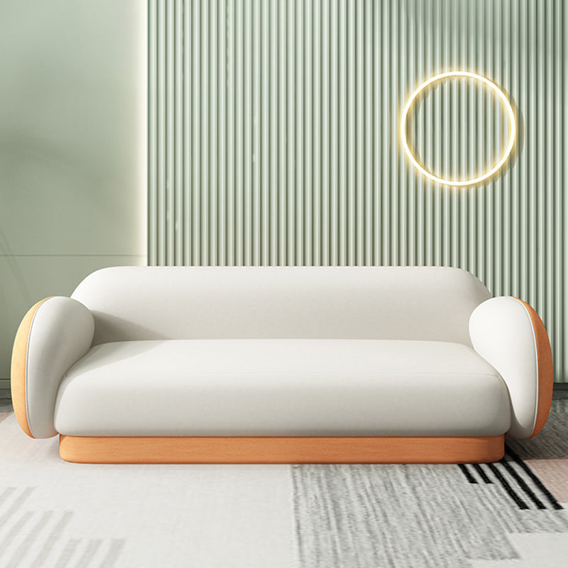 Modern Macaroon Sofa Pillow Top Arm Standard Tight Back Sofa for Apartment Orange White Sponge Clearhalo 'furn' 'furn_sofas' 'Furniture' 'furniture_sofas' 'kitchen' 'kitchen_sofas' 'Living Room Furniture' 'Sofa' 'sofas' 4740491