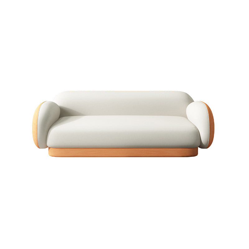 Modern Macaroon Sofa Pillow Top Arm Standard Tight Back Sofa for Apartment Orange White Latex Clearhalo 'furn' 'furn_sofas' 'Furniture' 'furniture_sofas' 'kitchen' 'kitchen_sofas' 'Living Room Furniture' 'Sofa' 'sofas' 4740503