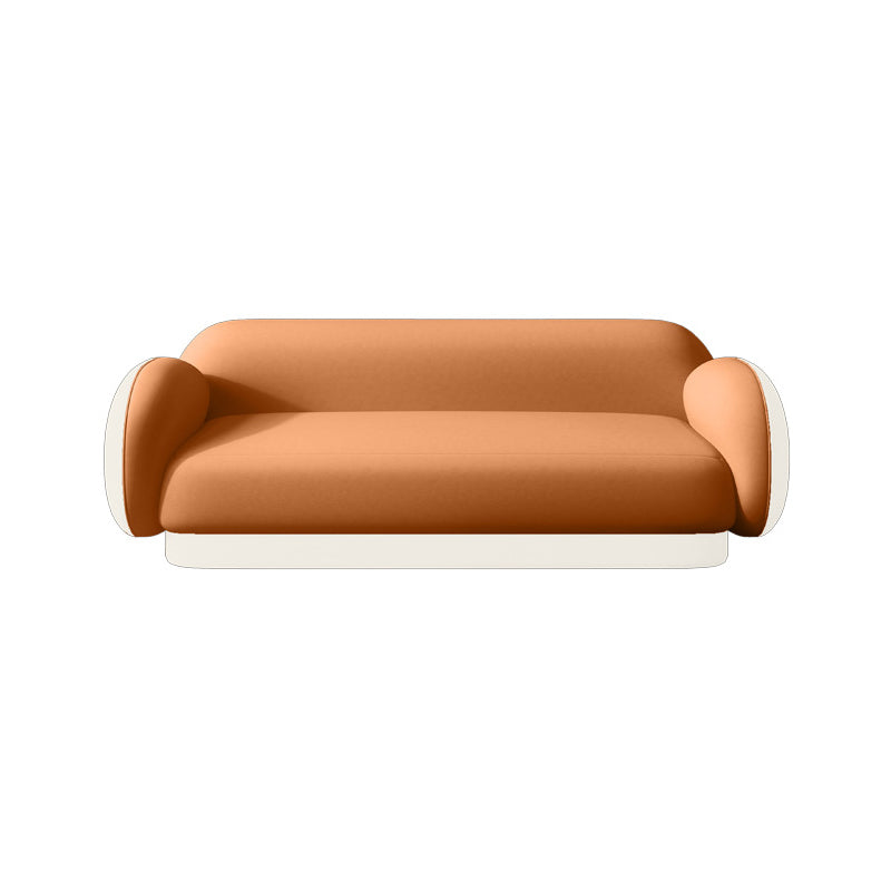Modern Macaroon Sofa Pillow Top Arm Standard Tight Back Sofa for Apartment White-Orange Clearhalo 'furn' 'furn_sofas' 'Furniture' 'furniture_sofas' 'kitchen' 'kitchen_sofas' 'Living Room Furniture' 'Sofa' 'sofas' 4740505
