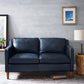Faux Leather 35.43" High Loveseat Stain Resistant 3-Seater Cushions Sofa 58"L x 33.5"W x 35"H Blue Clearhalo 'furn' 'furn_sofas' 'Furniture' 'furniture_sofas' 'kitchen' 'kitchen_sofas' 'Living Room Furniture' 'Sofa' 'sofas' 4740522