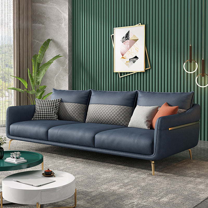 Modern Style Charles Of London Latex/sponge Seat Filled Solid Wood Base Sofa Dark Blue Clearhalo 'furn' 'furn_sofas' 'Furniture' 'furniture_sofas' 'kitchen' 'kitchen_sofas' 'Living Room Furniture' 'Sofa' 'sofas' 4740538